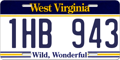 WV license plate 1HB943