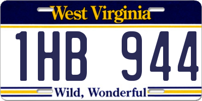 WV license plate 1HB944