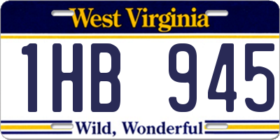 WV license plate 1HB945