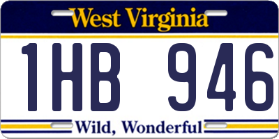 WV license plate 1HB946