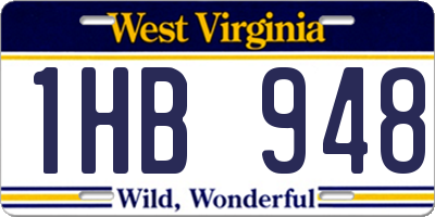 WV license plate 1HB948