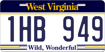 WV license plate 1HB949