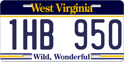 WV license plate 1HB950