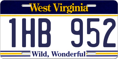 WV license plate 1HB952