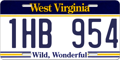 WV license plate 1HB954