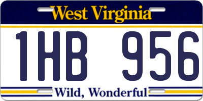 WV license plate 1HB956