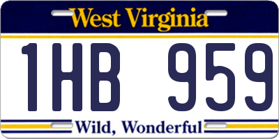 WV license plate 1HB959