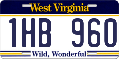 WV license plate 1HB960