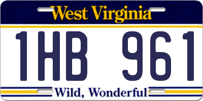 WV license plate 1HB961