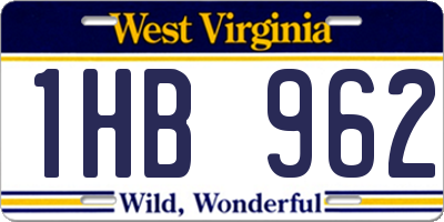 WV license plate 1HB962