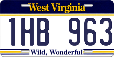 WV license plate 1HB963