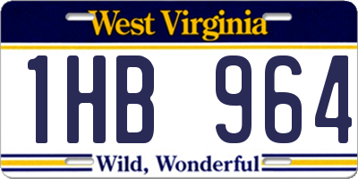 WV license plate 1HB964