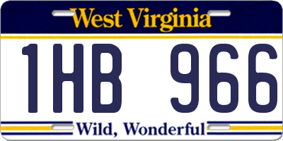 WV license plate 1HB966