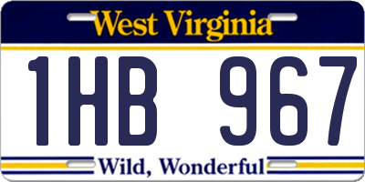 WV license plate 1HB967