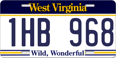 WV license plate 1HB968