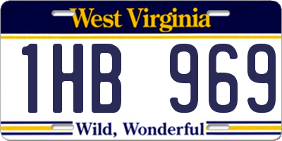 WV license plate 1HB969