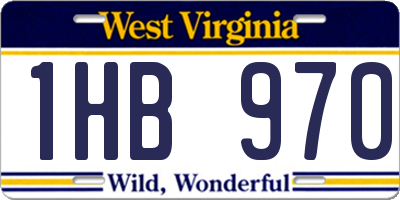 WV license plate 1HB970