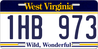 WV license plate 1HB973