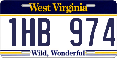 WV license plate 1HB974
