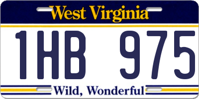 WV license plate 1HB975