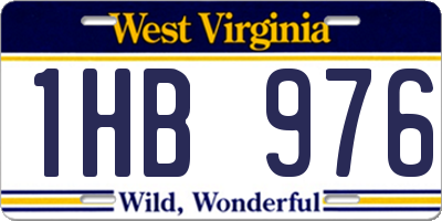 WV license plate 1HB976