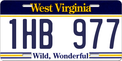 WV license plate 1HB977