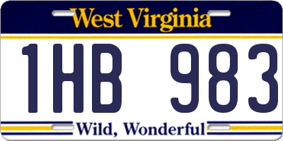 WV license plate 1HB983