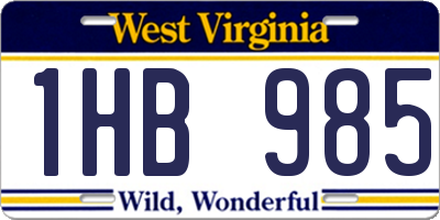WV license plate 1HB985