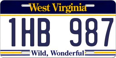 WV license plate 1HB987