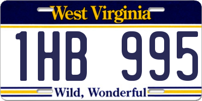 WV license plate 1HB995