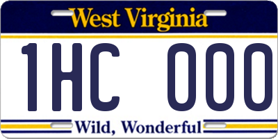 WV license plate 1HC000
