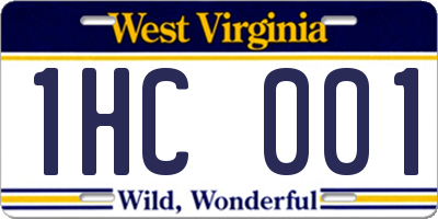 WV license plate 1HC001