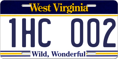 WV license plate 1HC002