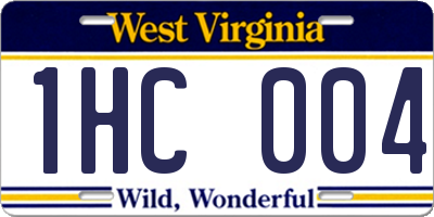 WV license plate 1HC004