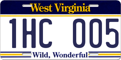 WV license plate 1HC005
