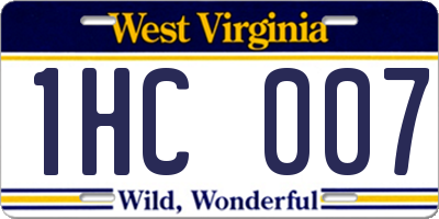 WV license plate 1HC007