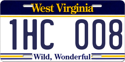 WV license plate 1HC008