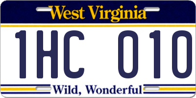 WV license plate 1HC010