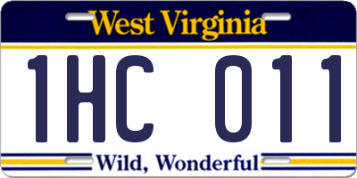 WV license plate 1HC011