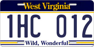 WV license plate 1HC012