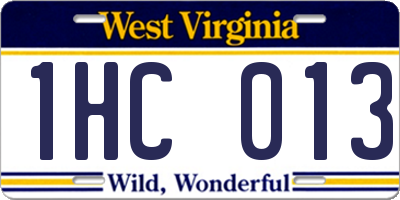 WV license plate 1HC013