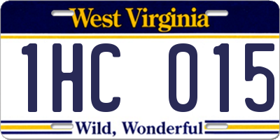 WV license plate 1HC015