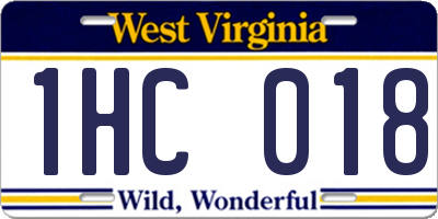 WV license plate 1HC018