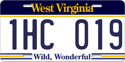 WV license plate 1HC019