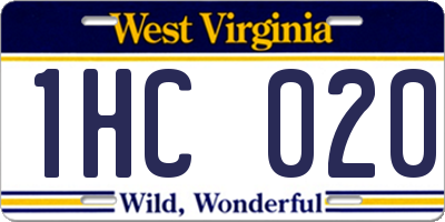 WV license plate 1HC020