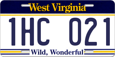 WV license plate 1HC021