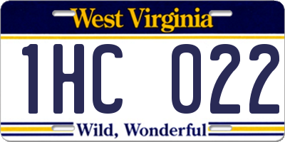 WV license plate 1HC022