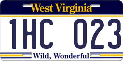 WV license plate 1HC023