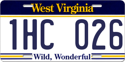 WV license plate 1HC026