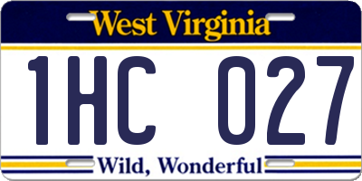 WV license plate 1HC027